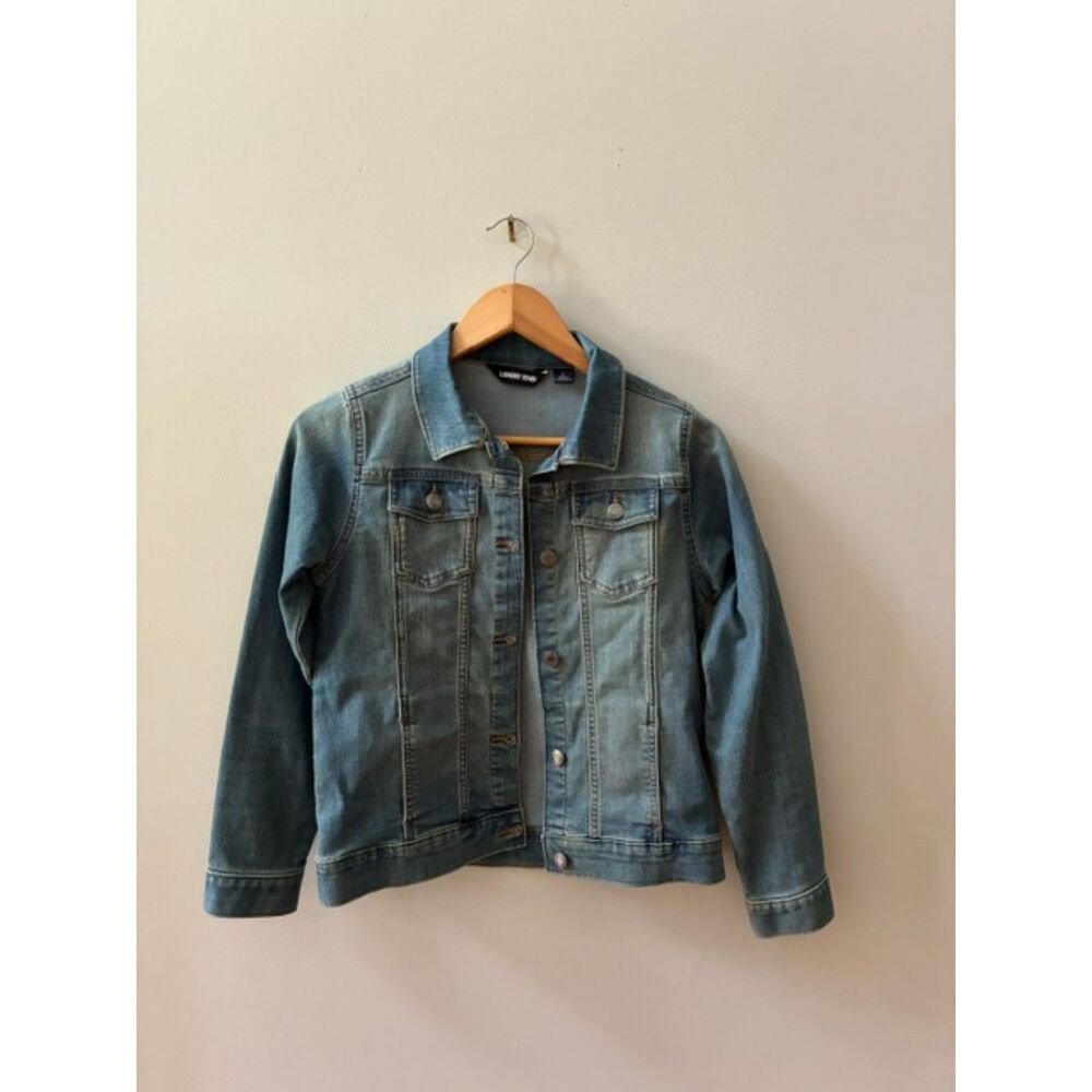 Lands' End Girls Denim Jacket Size Large Classic Blue Jean Jacket